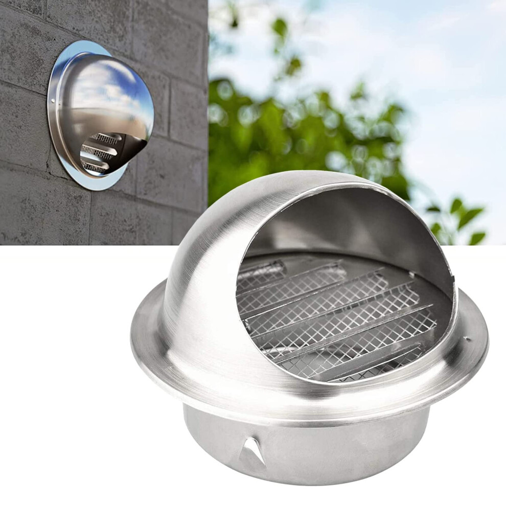 Stainless Steel Vent Hood Cover 150Mm Weatherproof Dome With Pestblocking Mesh For Outdoor Wall 9113335989801