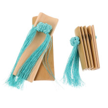 Chinese Percussion Instrument Wooden Castanets with Blue Tassel for Festivals and Performance Use