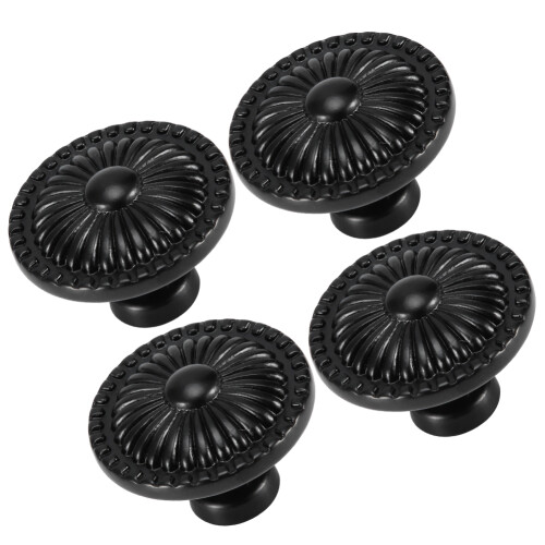 Floral Design Knobs, Exquisite Workmanship for Dresser, Cabinet, Wardrobe (4Pcs) 2