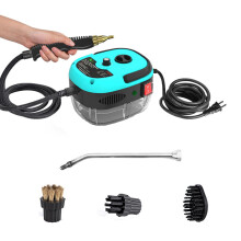 2500W Handheld Steam Cleaner with Brush Heads, Temperature MultiSurface Cleaning for Home Car Kitchen Bathroom, Blue US Plug 110V