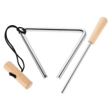 5 Inch Steel Triangle Musical Instrument with Beater, Clear Tone Handheld Percussion for Rhythm Classes