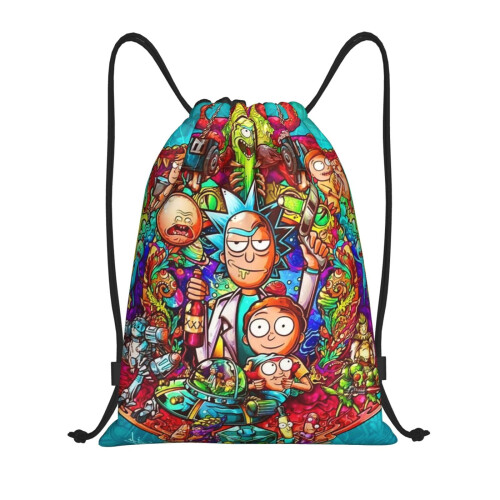 Τσάντα Rick And Morty Classic με κορδόνι, πτυσσόμενη, αθλητική, γυμναστικής, τσάντα με