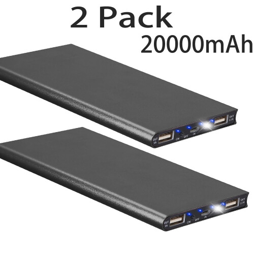 2 τεμάχια τροφοδοτικό 20000mAh για θερμαινόμενη κουβέρτα γιλέκου, φορτιστή USB με