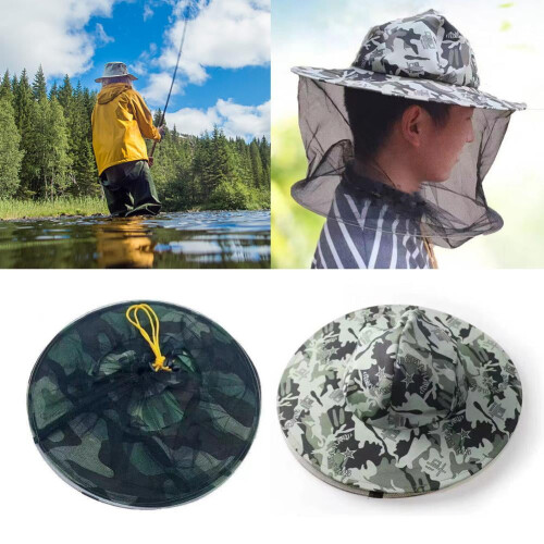 Mosquito Head Face Net Hat Bee Insect Bug Protection Mesh Hidden Sun D2F6 2