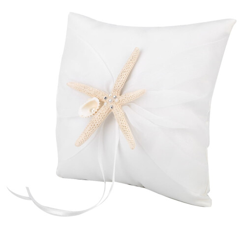 Μαξιλάρι Βέρας Nikou Elegant Ivory, Λευκό Μαξιλάρι Βέρας με Αστερίες (20 * 20CM)