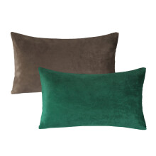 Phantoscope Kerstdecoratie Sierkussenset, Zijdezachte Fluweel Hoezen, 30 x 50 cm, Groen en Donkerbruin, 2 stuks