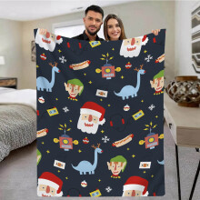 Christmas Snowman Dinosaur Furry Soft Cozy Blanket Wool Flannel Plush Microfiber Blanket For Daybed Sofa