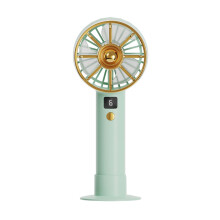 YOBOLK Mini Handheld Fan, Portable Foldable USB Fan with LED Display, 6 Speeds, Quiet Desk Fan for Office, Outdoor, Travel