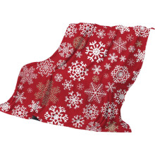 Weihnachtsdecke, festliche rote Decke mit Polka-Dots, Flanelldecke für die Feiertage, Baumdekoration