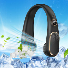 Fnyoxu Sommer Halshængende Ventilator Bærbar USB Opladning Bærbar Lille Ventilator Student Digital Display Halshængende Ventilator