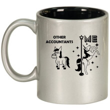 Accountant Superstar Unicorn Funny Ceramic Coffee Mug Tea Cup Gift for CPA, Gift For Accountant (11oz Silver)