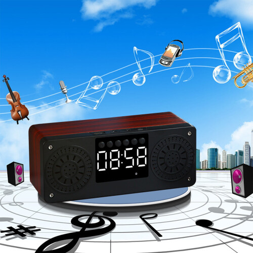 Ξύλινο Ρολόι Txmfgh A10 - Πολυλειτουργικός ήχος Bluetooth, υποστήριξη κάρτας δίσκου U. 1