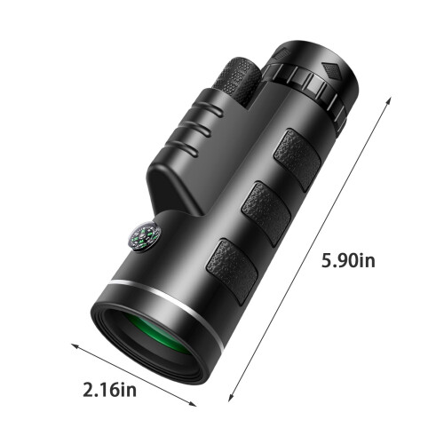 Tarmeek12X50Μονοσκόπιο με πυξίδα, συμβατό με βάση στήριξης κινητού τηλεφώνου, 2
