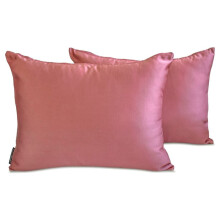 Funda de almohada lumbar de lujo de 51 x 71 cm (paquete de 2) - Satén rosa empolvado con textura irregular, estilo moderno.