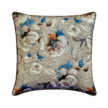 Funda de cojín decorativa HomeCentric, color plata, paquete de 2, 40 x 40 cm, satén floral y acolchado, compatible con decoración de naturaleza y