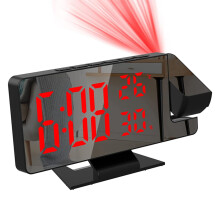 Jacenvly Valentijnsdag Decoraties Home Clearance Projectie Wekker, LED Temperatuur- en Vochtigheidsweergave, Tijdgeheugen Bureauklok