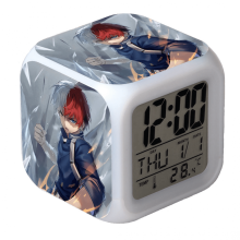 Reloj despertador LED con diseño de My Hero Academia, reloj de escritorio digital luminoso, compatible con HTNL#379 - Regalo para niños y adultos