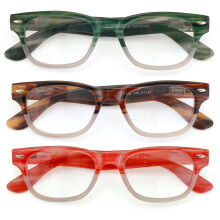 3 Paar dicke Lesebrillen für Damen und Herren, zweifarbig, Glimmermarmor-Optik - Modische Lesebrille ZT107 +1,00