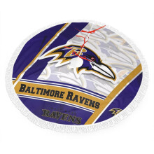 Sciorta Crann Plush Imeall Nollag Ravens, comhoiriúnach le maisiúcháin NFL, 30" 36" 48", dathanna beoga foirne, suiteáil éasca, bronntanas