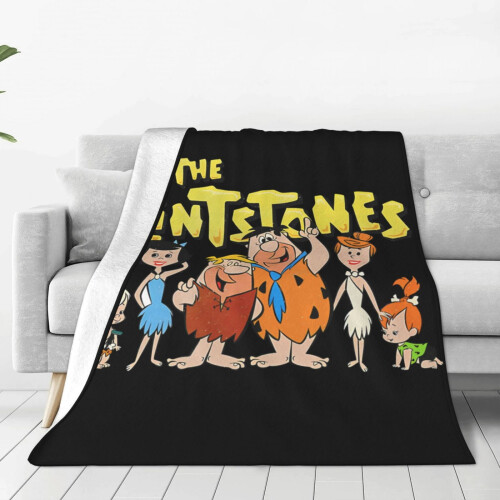 Υπερ-μαλακή κουβέρτα Flintstones για ενήλικες, πλενόμενη ελαφριά βελούδινη για καναπέ,