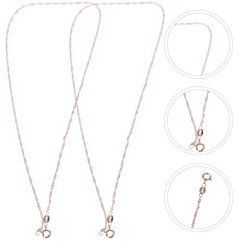 2 τεμάχια Κολιέ από Χάλκινο, Αλυσίδες, Διακοσμητικό Κολιέ, Λεπτές Αλυσίδες Κολιέ