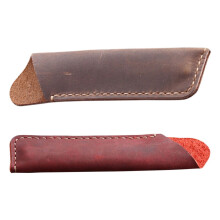 Mizh2PCS Vintage Federmäppchen, handgefertigte Federmäppchen aus Rindsleder, Kugelschreibermäppchen