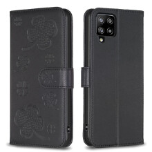 Cás Smeach le haghaidh comhoiriúnach le Samsung Galaxy A42 5g Sliotán Cárta Sealbhóir Sparán Kickstand Seamair Bláth Leathar PU Il-dhathach