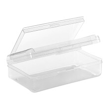 FloHua Clear Pencil Box, Large Capacity with Snap-Tight Lid, Stackable Design, Stylish Office Storage Organizer - Compatible with school & office