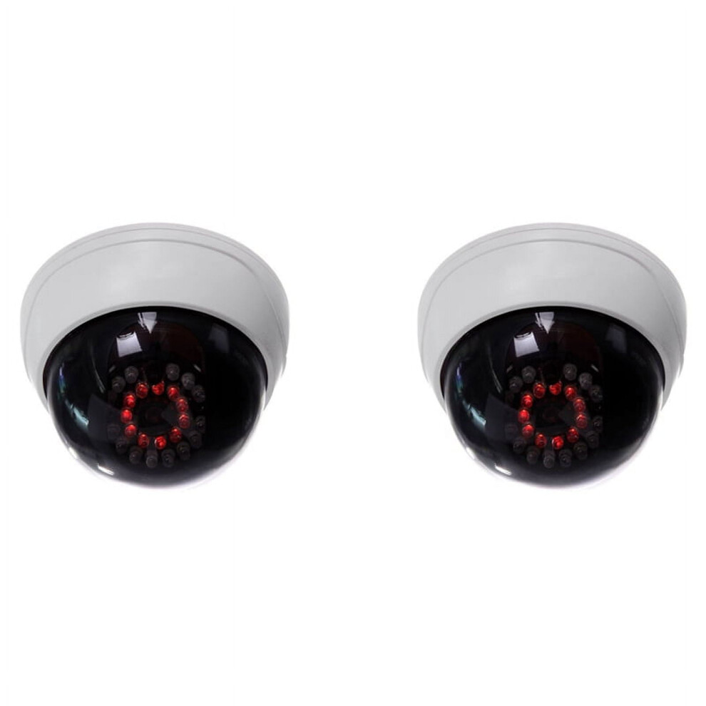 2X Indoor Cctv Fake Dummy Dome Security Camera With Ir Leds White 9395123025728