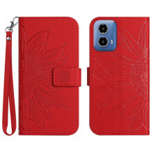 Cás do Motorola Moto G85 5g le Sealbhóir Sliotán Cárta Clúdaithe le Sunflower Sparán Fillteán Fón Strapa Gearr Leathar PU Sómasach