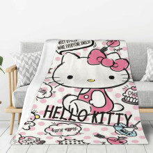 Hello Kitty -fleecehuopa, erittäin pehmeä ja kodikas heittopeitto, lasten vuodevaatteet - erittäin pehmeä 80 x 60 tuumaa