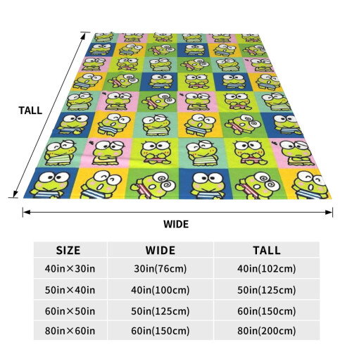 Κουβέρτα Keroppi Ultra-Soft Throw, πολύ μεγάλη, εξαιρετικά μαλακή και ζεστή για καναπέ, 1
