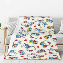 Hello Kitty fleecepeitto, erittäin pehmeä ja kodikas heittopeitto, miehille, naisille, vanhuksille ja lapsille, vuodevaatteet - erittäin pehmeä,