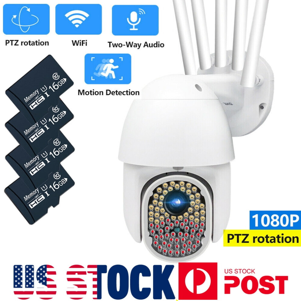 Amerteer Hd 1080P Ip Camera, 82 Led Infrared Ir Cam Two-Way Intercom Wireless Outdoor Dome Waterproof Camera With 64G Memory Card 9395123028538