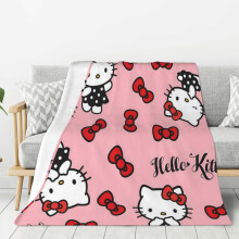 Hello Kitty fleecepeitto, erittäin pehmeä ja kodikas heittopeitto, miehille, naisille, vanhuksille ja lapsille, vuodevaatteet - erittäin pehmeä,