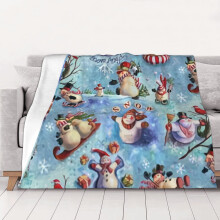 Hyvää Joulua Fleece-peitto Superpehmeä ja kodikas heittopeitto miehille, naisille, vanhuksille ja lapsille Ominaisuudet - Superpehmeä 50"x40"