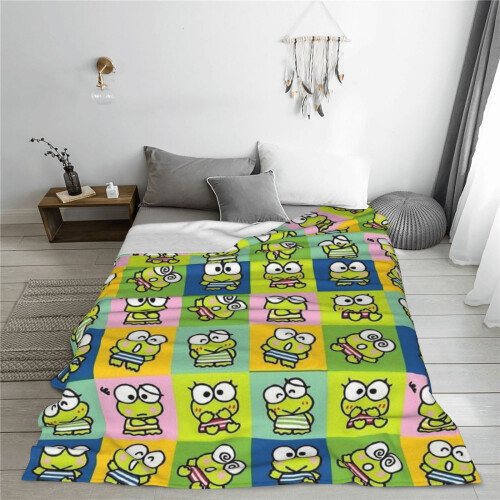 Κουβέρτα Keroppi Ultra-Soft Throw, πολύ μεγάλη, εξαιρετικά μαλακή και ζεστή για καναπέ, 2