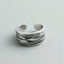 RSAMD Punk verzilverde draaibare open ring, verstelbare vingerring voor dames en heren, nieuw cadeau