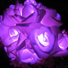 Shulemin1m10LED PE Rose Blomsterfe Lyskæde Juletræsfest Lampedekoration