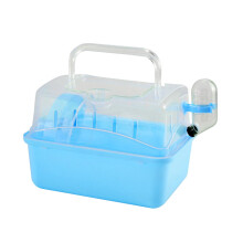 Vogeltransportbox mit Griff, Kessel, Napf, Rad, atmungsaktivem, transparentem Sichtfenster, geeignet für Finken, Sittiche und Wellensittiche (4