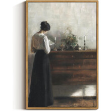 Arte de parede grande Asporic Ocean, impressão em tela vintage de paisagem marinha, pintura de paisagem relaxante para quarto, banheiro ou