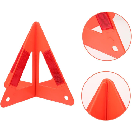 Reflective Warning Triangle for Car Emergency Kit Roadside Safety Sign with Stable Frame 1