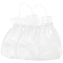Eease2pcs Bruids Geldtas Cadeautas Bruidshandtas Bruids Satijnen Tas met Bloemenversiering