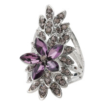 Blændende hul blomst cubic zirconium indlagt fingerring kvinders smykker gave