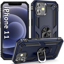 Ag luí le Cás iPhone11 le Lúb Seasamh, Cás Fóin Tromshaothair atá Frith-Thurraingthe le Fáinne Sealbhóra Rothlach d'Fhir agus do
