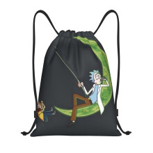 Sac à cordon Rick et Morty classique, pliable, pour le sport et le fitness, unisexe, petit format, idéal pour la plage et les voyages.
