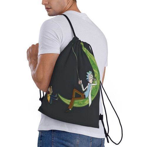 Τσάντα Rick And Morty Classic με κορδόνι, πτυσσόμενη, αθλητική, γυμναστικής, τσάντα με 2