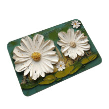 Fnyoxu3D Badezimmermatte mit Blumenmuster, rutschfest, schnelltrocknend, saugfähig aus Kieselgur