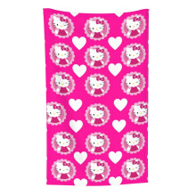 Blaincéad Flannéil Bog Éadrom le Patrún Hello Kitty Oiriúnach do Dhaoine a bhfuil grá acu do Chait, Tolg, Seomra Maireachtála, Blaincéad
