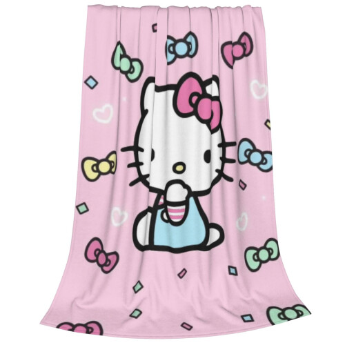 Κουβέρτα Hello Kitty Μαλακή Ζεστή Φανελένια Κουβέρτα για Υπνοδωμάτιο, Σαλόνι, 1